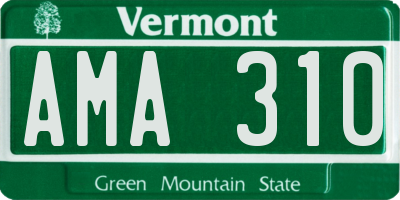 VT license plate AMA310