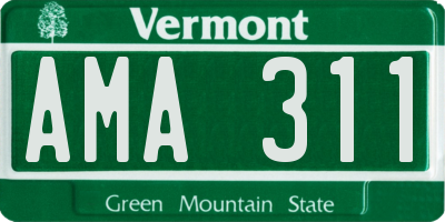 VT license plate AMA311