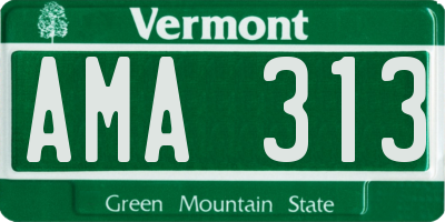 VT license plate AMA313