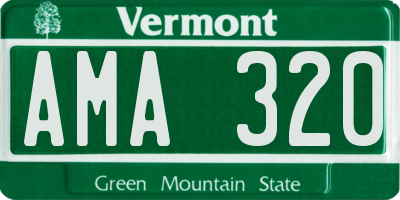 VT license plate AMA320