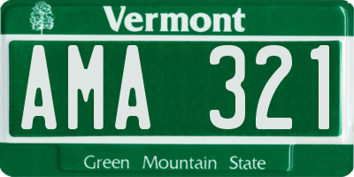 VT license plate AMA321