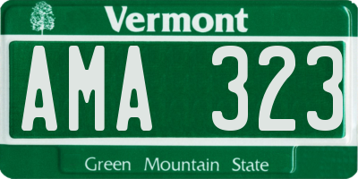 VT license plate AMA323