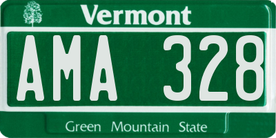 VT license plate AMA328