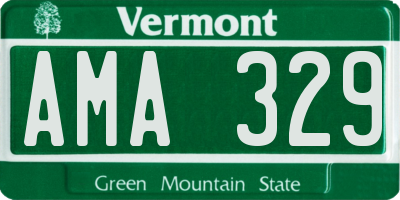 VT license plate AMA329
