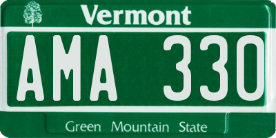 VT license plate AMA330