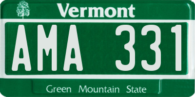 VT license plate AMA331