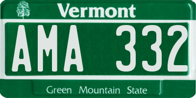 VT license plate AMA332