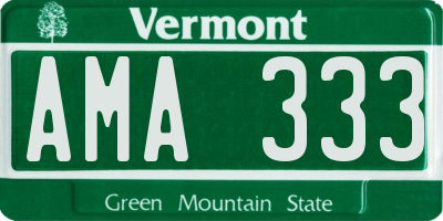 VT license plate AMA333