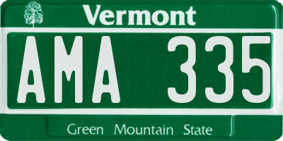 VT license plate AMA335