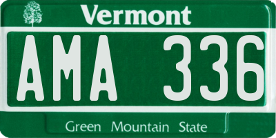 VT license plate AMA336