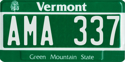 VT license plate AMA337