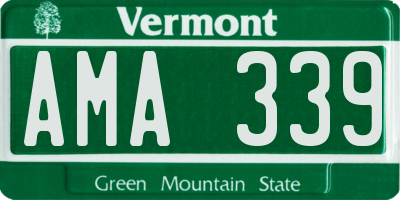 VT license plate AMA339