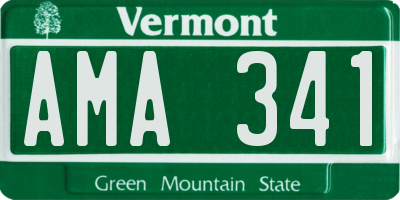 VT license plate AMA341