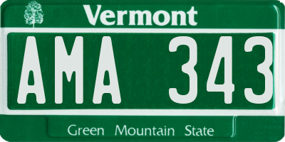 VT license plate AMA343