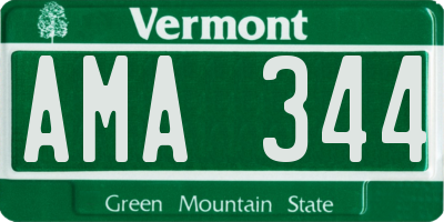 VT license plate AMA344