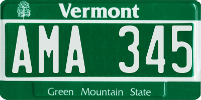 VT license plate AMA345