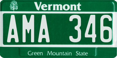 VT license plate AMA346