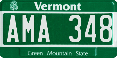 VT license plate AMA348