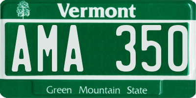 VT license plate AMA350