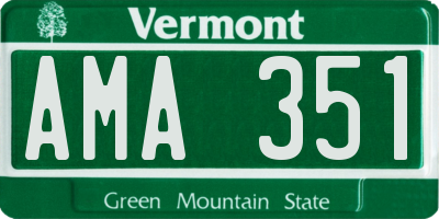 VT license plate AMA351