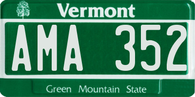 VT license plate AMA352