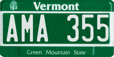 VT license plate AMA355