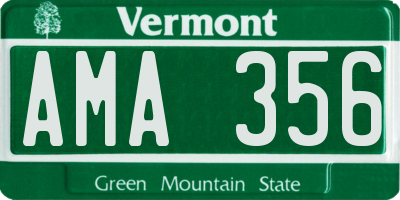 VT license plate AMA356