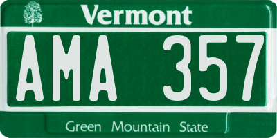 VT license plate AMA357