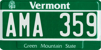 VT license plate AMA359
