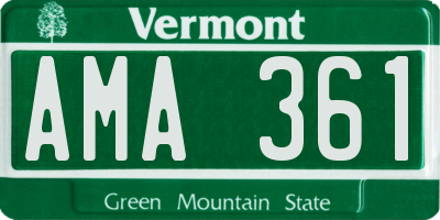VT license plate AMA361
