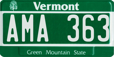 VT license plate AMA363