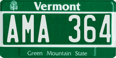 VT license plate AMA364