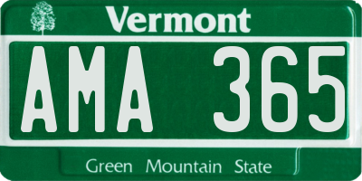 VT license plate AMA365