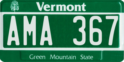 VT license plate AMA367
