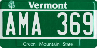 VT license plate AMA369