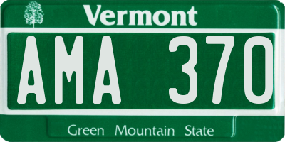 VT license plate AMA370