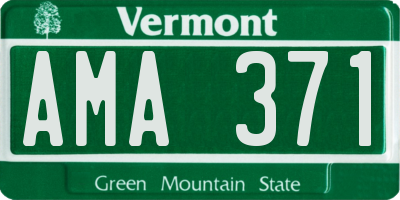 VT license plate AMA371