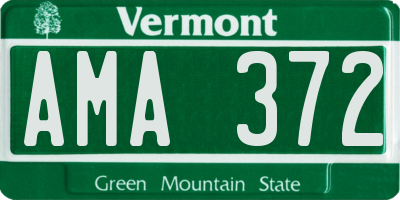 VT license plate AMA372