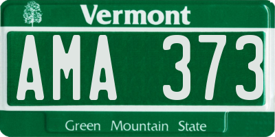 VT license plate AMA373