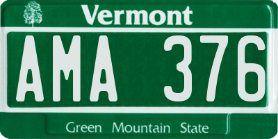 VT license plate AMA376