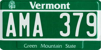 VT license plate AMA379