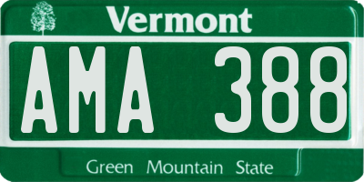 VT license plate AMA388