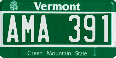 VT license plate AMA391