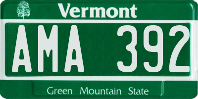 VT license plate AMA392
