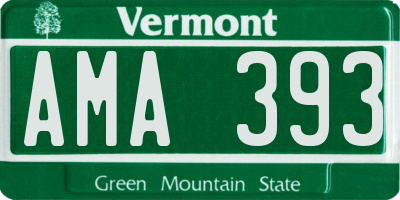 VT license plate AMA393