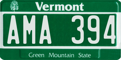 VT license plate AMA394