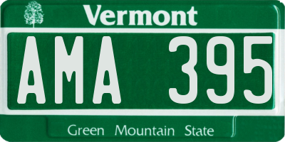VT license plate AMA395