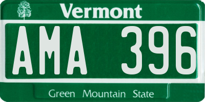 VT license plate AMA396
