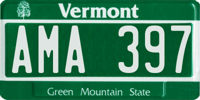 VT license plate AMA397