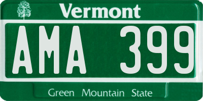 VT license plate AMA399